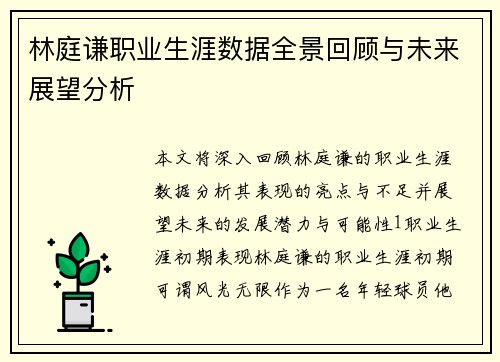 林庭谦职业生涯数据全景回顾与未来展望分析